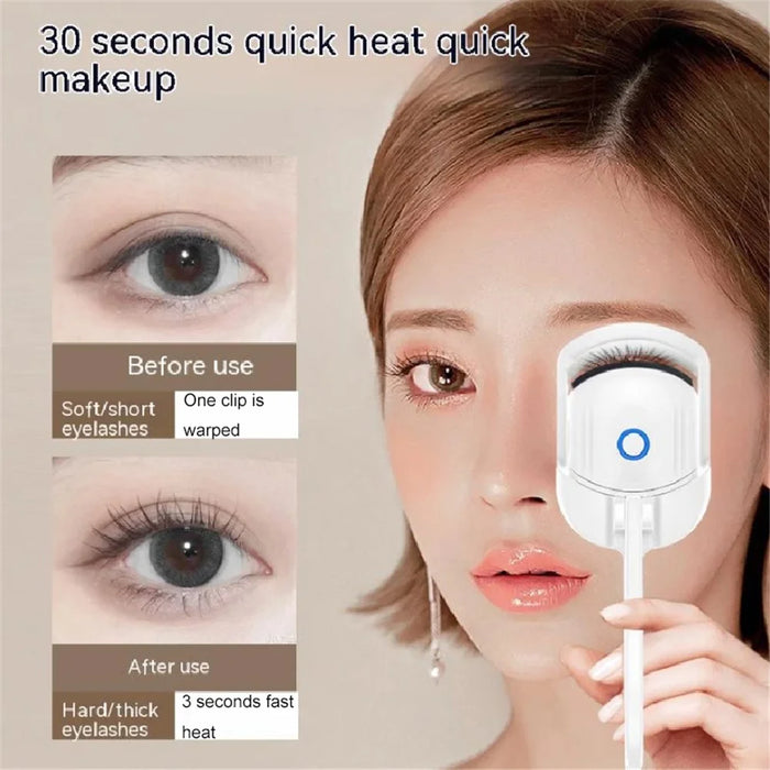 WD-888 Heated Eyelash Curler USB Rechargeable Electric Eyelash Curler Quick Curling Eye Lashes - White - 2