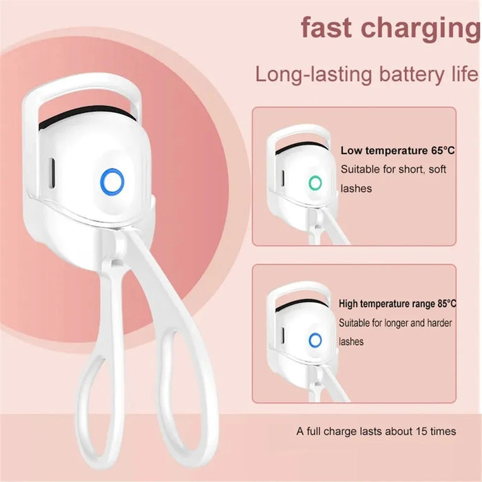 WD-888 Heated Eyelash Curler USB Rechargeable Electric Eyelash Curler Quick Curling Eye Lashes - White - 3