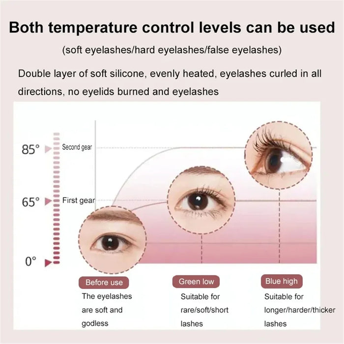 WD-888 Heated Eyelash Curler USB Rechargeable Electric Eyelash Curler Quick Curling Eye Lashes - White - 6
