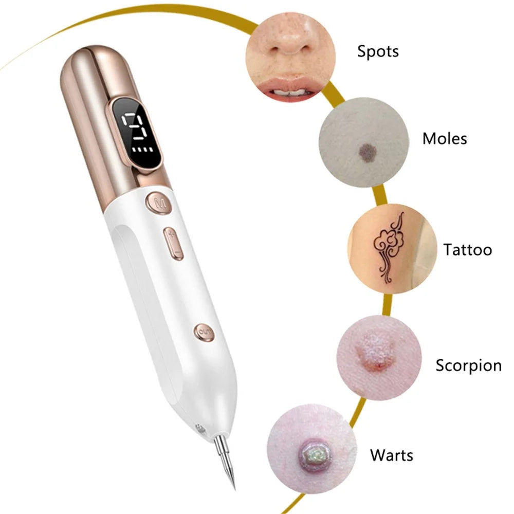 Laser Plasma Pen Mole Tattoo Freckle Wart Tag Removal Pen Dark Spot Remover for Face LCD Skin Care Tool - Gold - 2