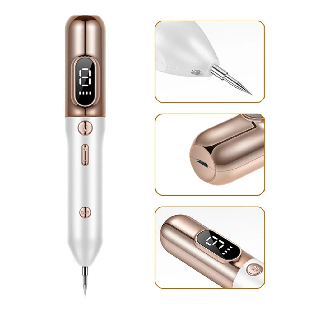 Laser Plasma Pen Mole Tattoo Freckle Wart Tag Removal Pen Dark Spot Remover for Face LCD Skin Care Tool - Gold - 4