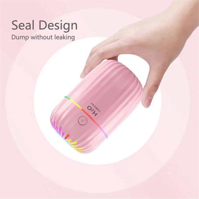 300ml Mini Humidifier Portable Air Purifier Car Office Atomizer Household Humidifier with Colorful Light - US Plug / Green - 6