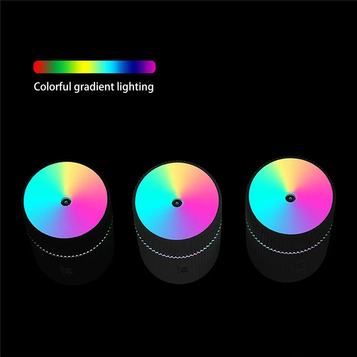 220ml Mini Humidifier Portable Air Purifier Car Office Atomizer Household Aroma Diffuser with Colorful Light - Black / US Plug - 4