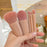 5Pcs Makeup Brush Soft Bristles Foundation Eyeshadow Lip Brushes Kit with Makeup Mirror Box - Coffee - 4