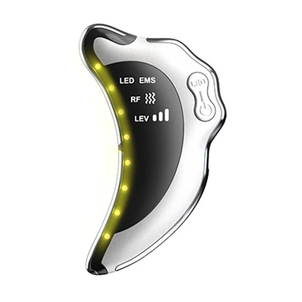 NY-S008 Gua Sha Facial Massager Portable Skin Scraping Tools RF / EMS Vibration Skin Care Instrument - White - 1
