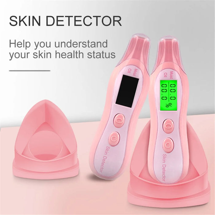 DYM-003 (6th Generation) Accurate LCD Display Skin Status Tester Facial Skin Moisture Oil Content Analyzer - Pink - 2
