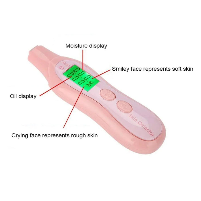 DYM-003 (6th Generation) Accurate LCD Display Skin Status Tester Facial Skin Moisture Oil Content Analyzer - Pink - 6