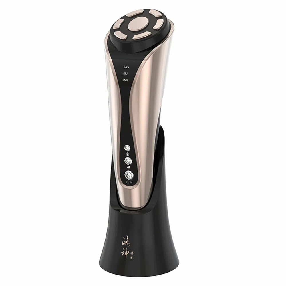 YH-RFS Radio Frequency Skin Tightening Device Gift Facial Massage Light Therapy Wrinkle Removal Multifunctional Tool - Rose Gold / EU Plug - 1