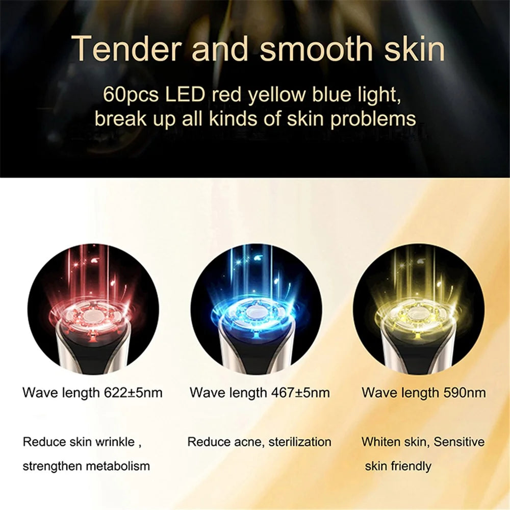 YH-RFS Radio Frequency Skin Tightening Device Gift Facial Massage Light Therapy Wrinkle Removal Multifunctional Tool - Rose Gold / EU Plug - 4