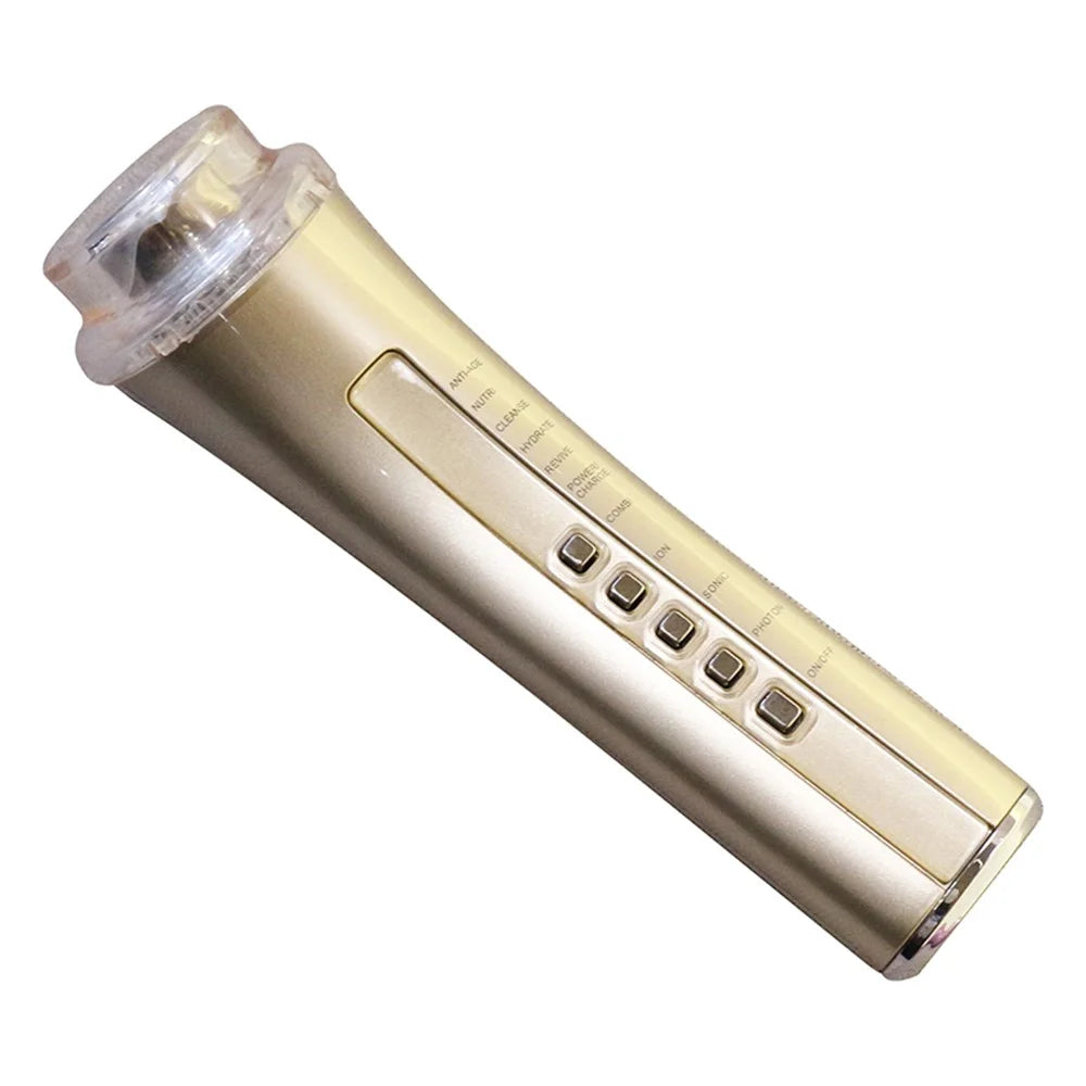 CM-5-2D Radio Frequency Facial Machine Multifunctional Skin Tightening Rejuvenation Skin Care Device Gift LED Light Therapy - Gold - 1