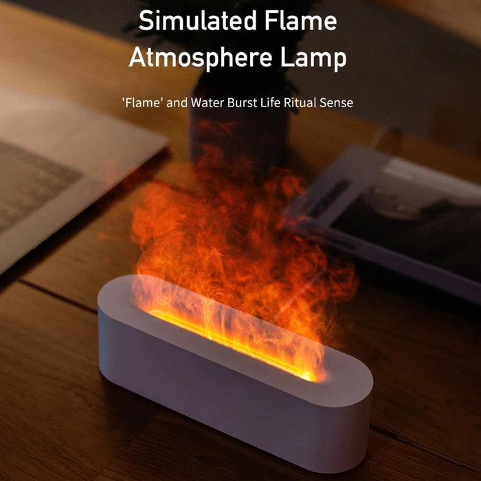DQ709 Colorful Simulation Flame USB Humidifier Home Office Desktop Aromatherapy Mist Diffuser - Black - 2