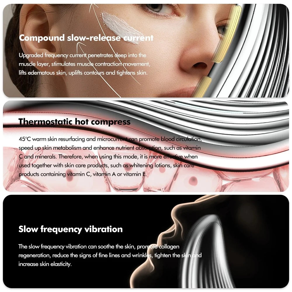 HQ-B014 Micro-Current Beauty Instrument Portable Multi-Function Facial Massager with 3 Modes (No CE) - 4