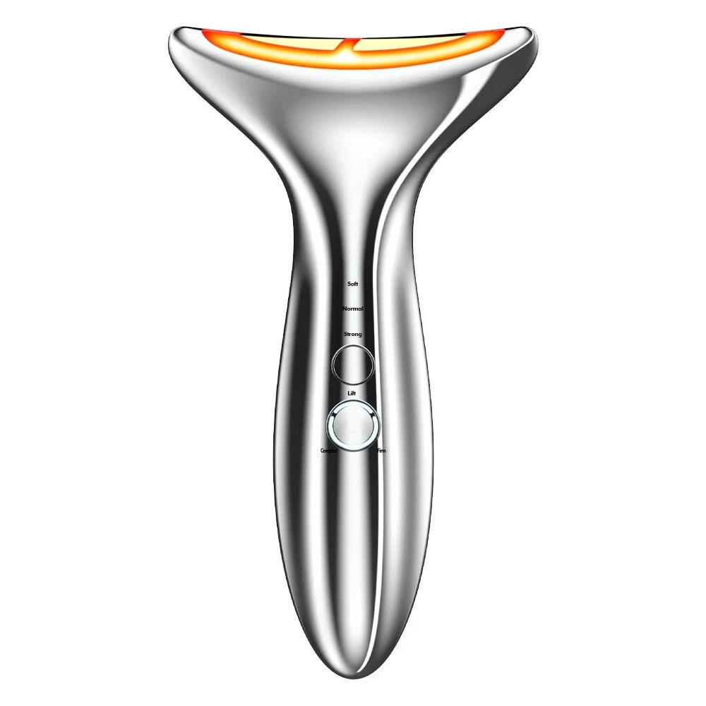 HQ-B007 Neck Wrinkles 1M Hz RF Beauty Instrument Handheld EMS Neck Massager with Nano-Scale Light Therapy - 1