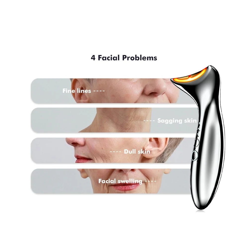HQ-B007 Neck Wrinkles 1M Hz RF Beauty Instrument Handheld EMS Neck Massager with Nano-Scale Light Therapy - 3
