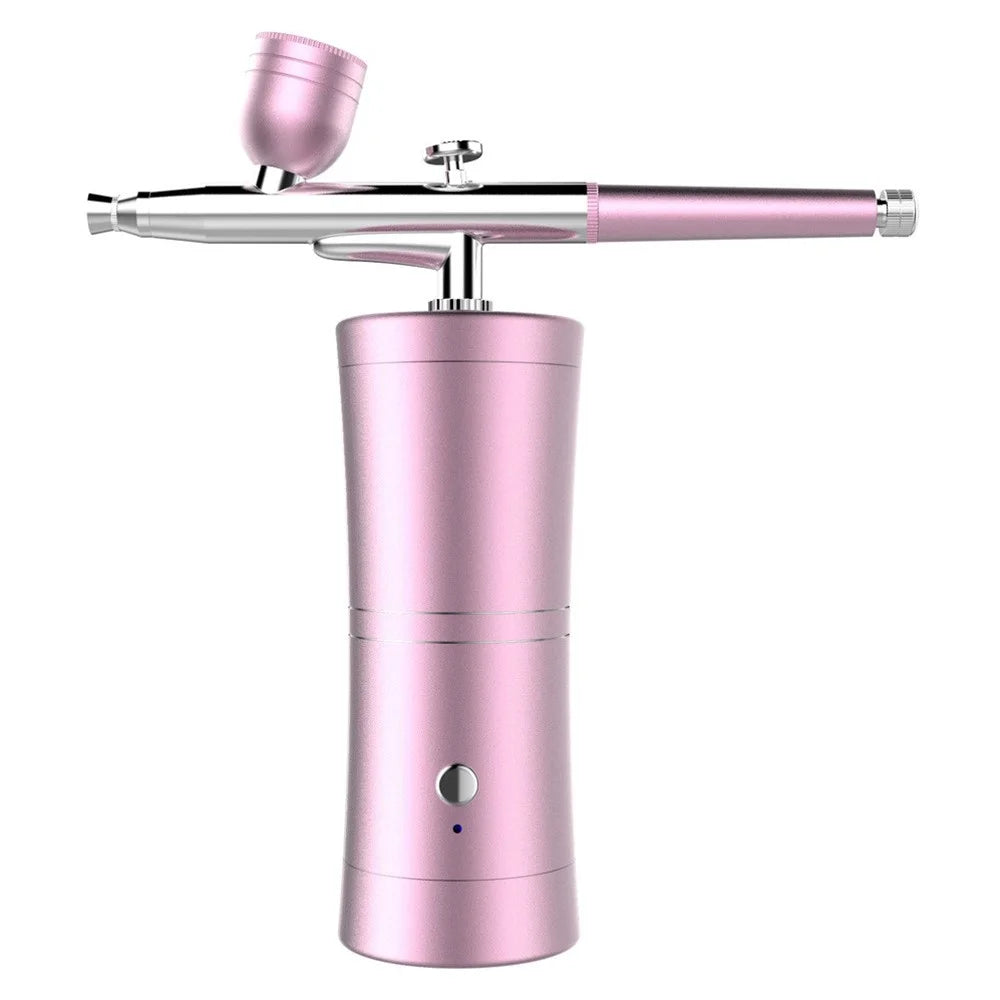 Professional Oxygen Facial Machine Portable Water Oxygen Sprayer Face Skin Moisturizing Oxygen Injection Airbrush - Pink - 1