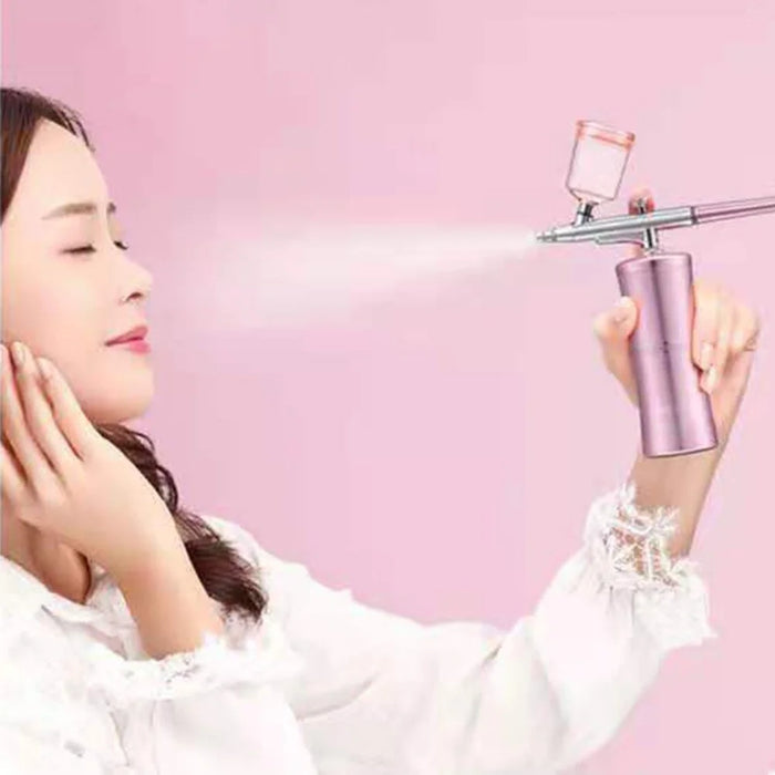 Professional Oxygen Facial Machine Portable Water Oxygen Sprayer Face Skin Moisturizing Oxygen Injection Airbrush - Pink - 2