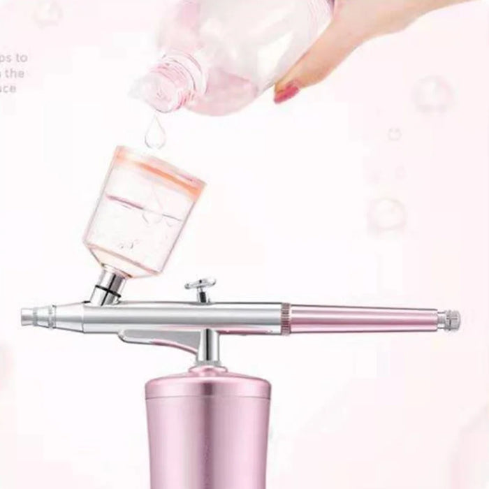 Professional Oxygen Facial Machine Portable Water Oxygen Sprayer Face Skin Moisturizing Oxygen Injection Airbrush - Pink - 3