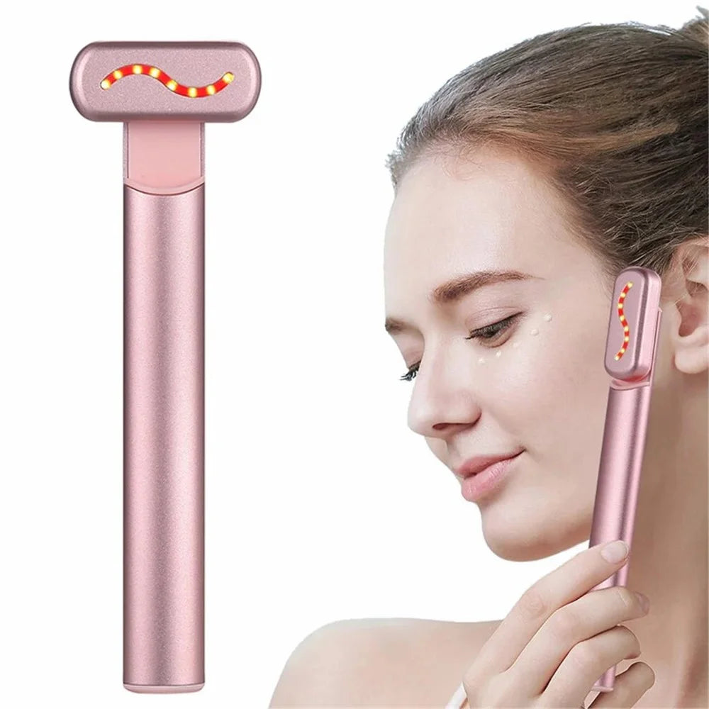YA-113 EMS Microcurrent Heating Eye Cream Introducer Eye Massager Beaty Device - Pink - 2
