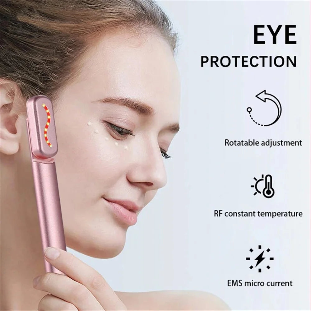 YA-113 EMS Microcurrent Heating Eye Cream Introducer Eye Massager Beaty Device - Pink - 3