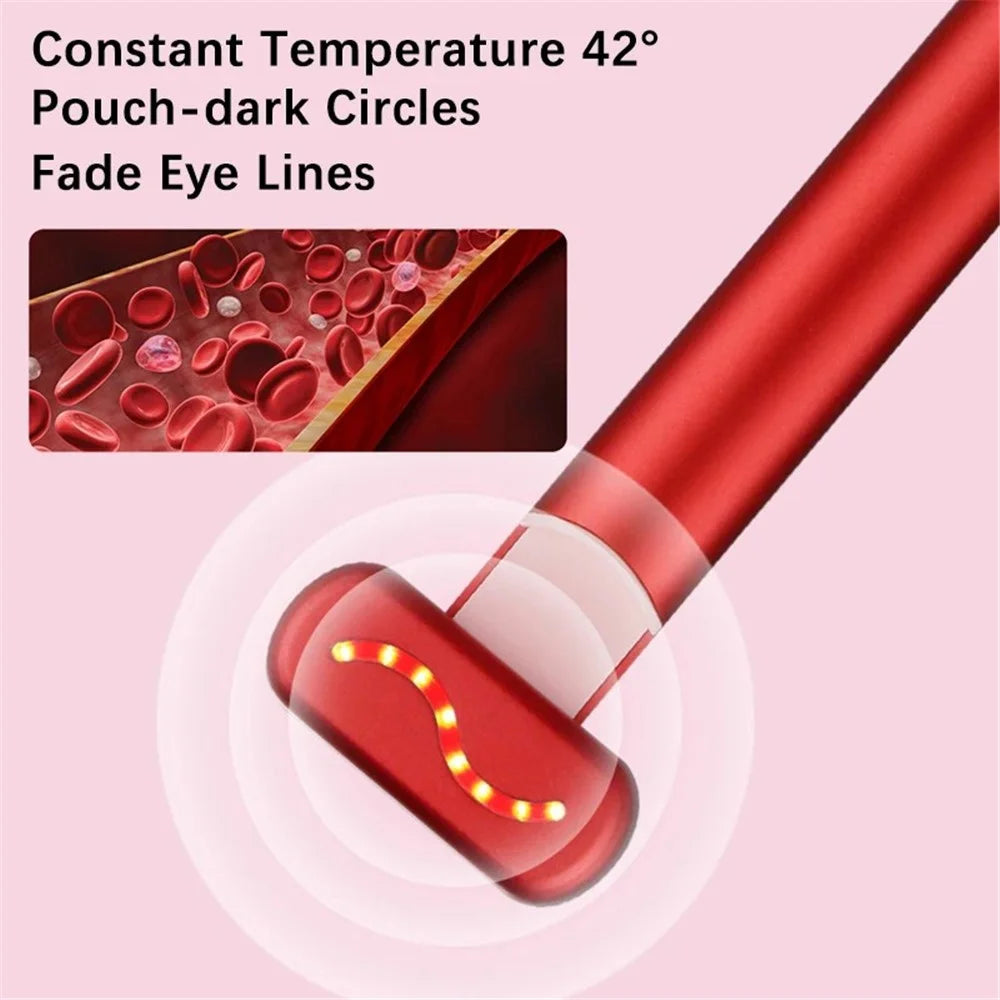 YA-113 EMS Microcurrent Heating Eye Cream Introducer Eye Massager Beaty Device - Pink - 4