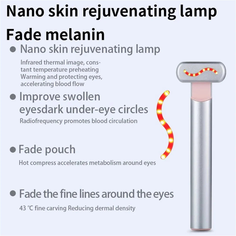 YA-113 EMS Microcurrent Heating Eye Cream Introducer Eye Massager Beaty Device - Pink - 6