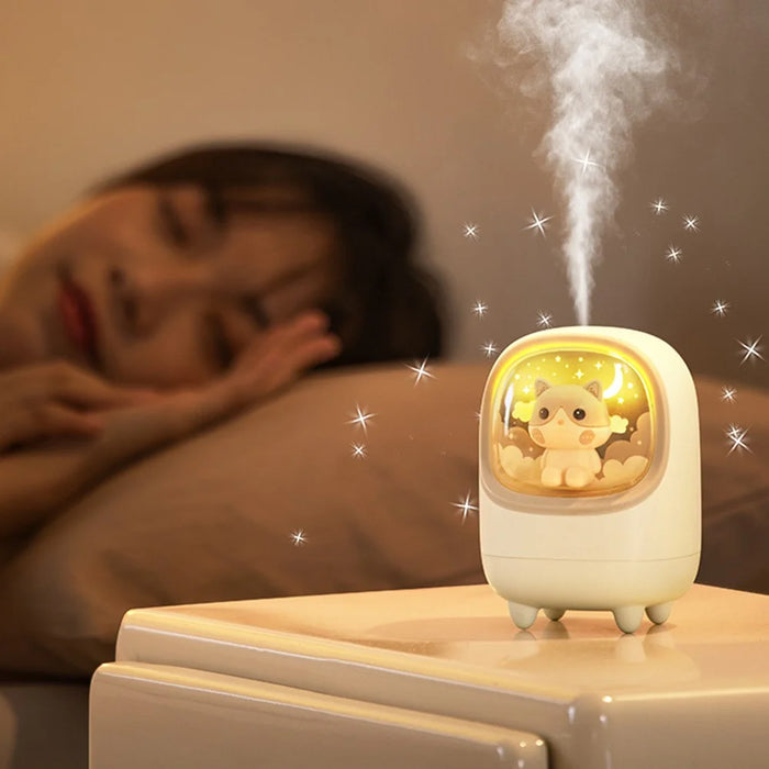 LOCOCK M23 250ML USB Rechargeable LED Night Light Silent Mist Air Humidifier for Home, Office - Green - 6