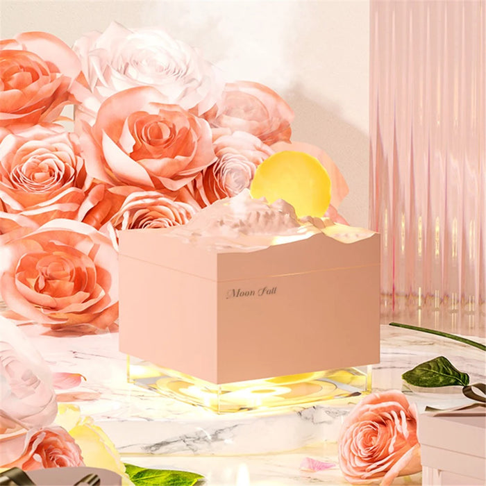 K-31 Moon Fallen Night Light USB Mist Diffuser Home Office Desktop Air Humidifier (CE RoHS FCC Certificated) - Pink - 2