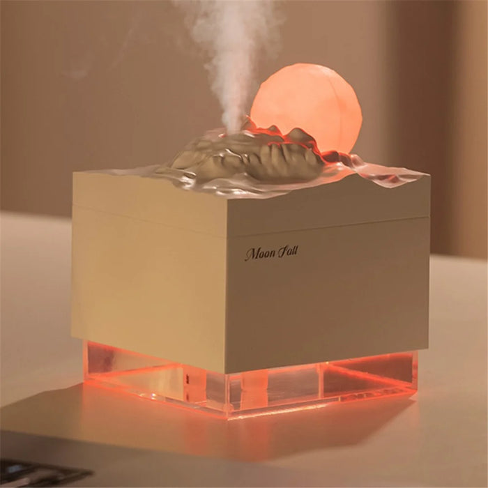 K-31 Moon Fallen Night Light USB Mist Diffuser Home Office Desktop Air Humidifier (CE RoHS FCC Certificated) - Pink - 6