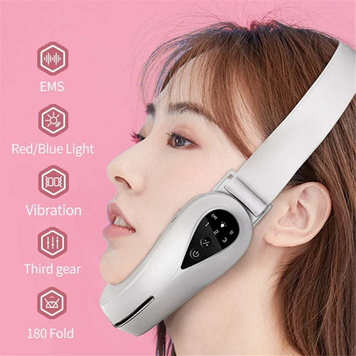 S121 Microcurrent EMS Face Slimming Instrument Facial Lifting Massage V-face Beauty Device - White - 2