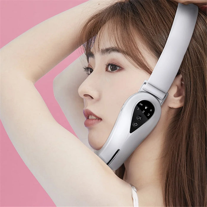 S121 Microcurrent EMS Face Slimming Instrument Facial Lifting Massage V-face Beauty Device - White - 4