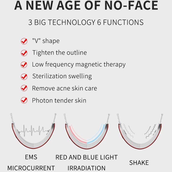 S121 Microcurrent EMS Face Slimming Instrument Facial Lifting Massage V-face Beauty Device - White - 6
