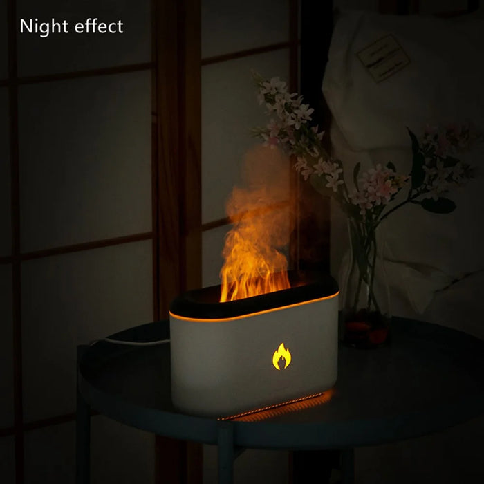 XF06 Simulation Flame Light USB Humidifier Home Desktop Aromatherapy Mist Diffuser - Black - 5