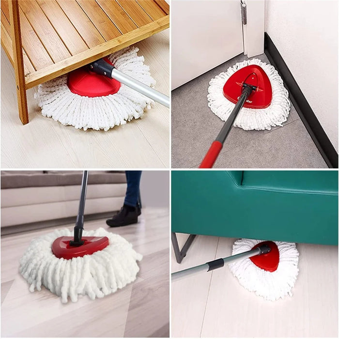 For O-Cedar / Vileda 4Pcs Triangle Spin Mop Cloth Dry / Wet Dual Use Replacement Head - 6