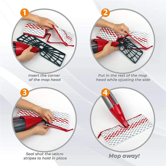 4PCS Microfiber Reusable Pads Replacement Head Spray Mop Refills for O-Cedar ProMist MAX - 5