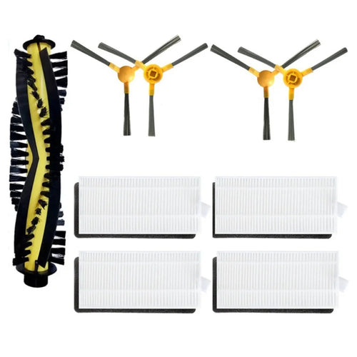 For Tesvor X600 / X500 Pro / X500 / M1 / T8 / M6 Sweeping Robot 4 Side Brushes + 1 Main Brush + 4 Filters Accessories Set - 1