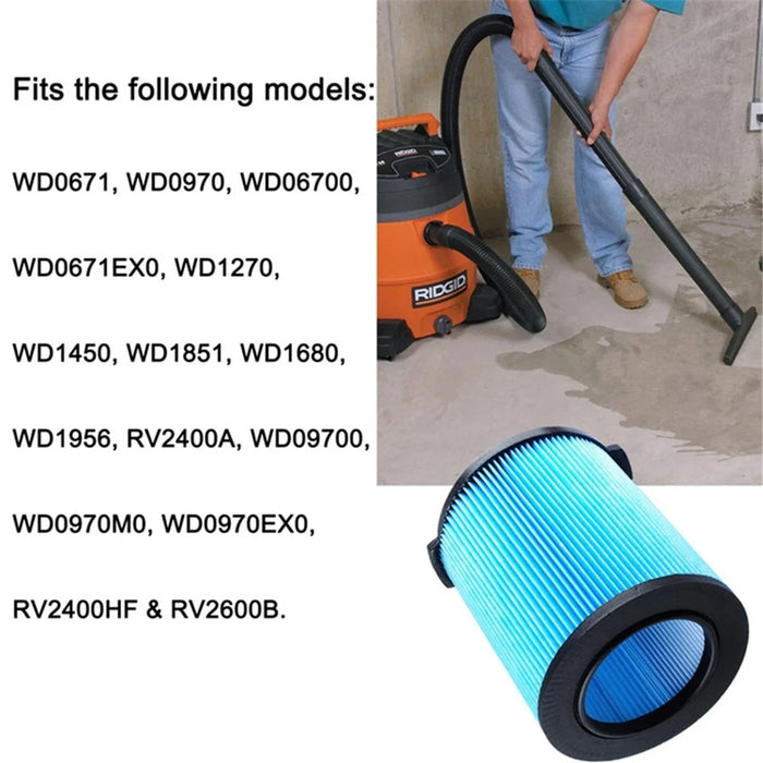 Replacement Filter for Ridgid VF5000 / WD1450 / WD0970 / WD1270 Vacuum Cleaner Cartridge Filter - 2