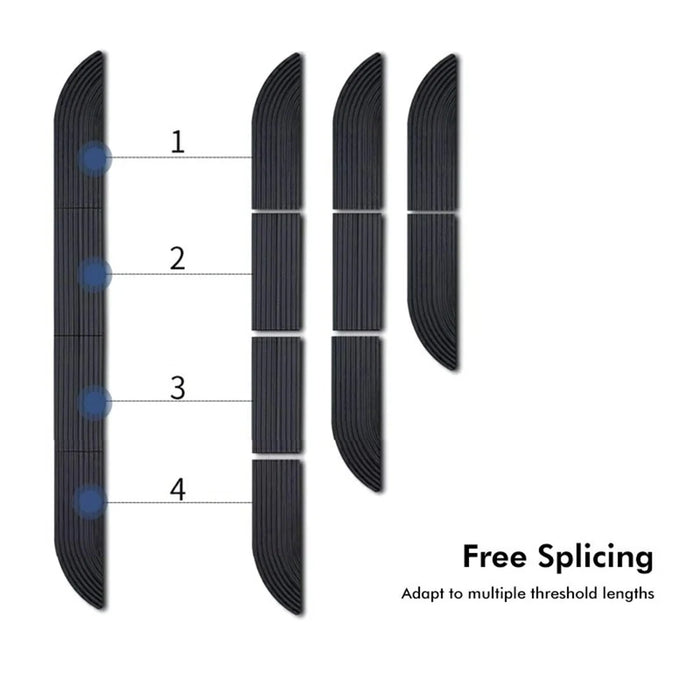 JUNSUNMAY Threshold Ramp Kit for Ecovacs / Irobot / Mijia / Dreame Robot Vacuum Modular Slope Silicone Strips - Black - 4