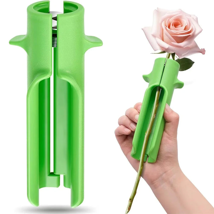 Handheld Rose Thorn Remover Portable Stem Stripper Tool for Gardening Flower Arrangement - Green - 1