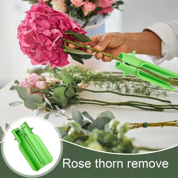 Handheld Rose Thorn Remover Portable Stem Stripper Tool for Gardening Flower Arrangement - Green - 5