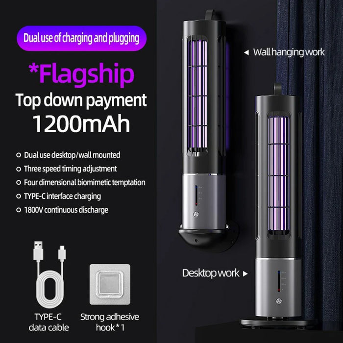 Portable Mosquito Killer Lamp for Indoor Outdoor USB Rechargeable Insect Trap Light - 2