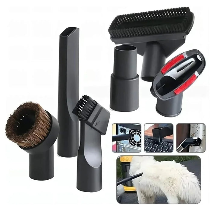 6Pcs / Set 32 - 35mm Inner Diameter Universal Vacuum Cleaner Long Flat Nozzle Suction Head Brushes - 2