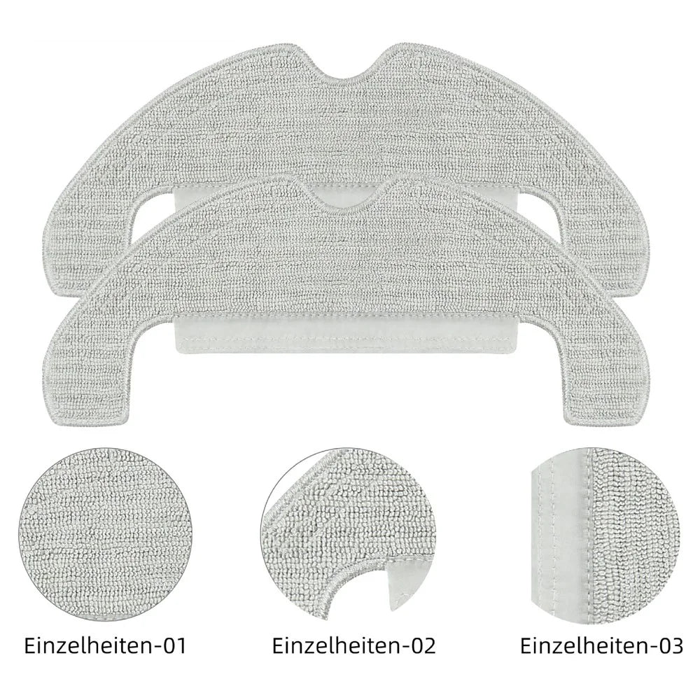 2Pcs For Dreame D10 Plus Gen 2 Vacuum Cleaner Mop Cloth Sweeping Robot Replacement Cleaning Pads - 2