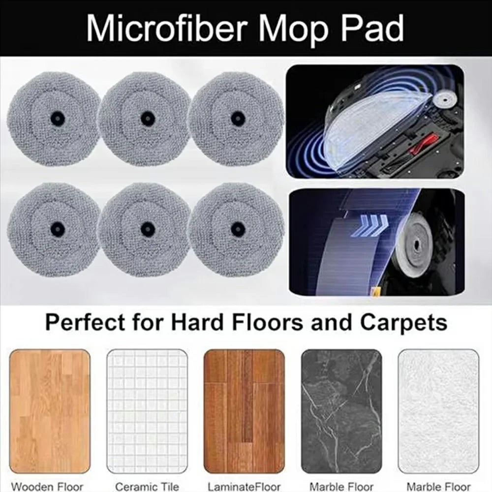 For Roborock G30 / Saros 10 Robot Vacuum Cleaner Small Mop Cloth Replacement Cleaning Pad - 3