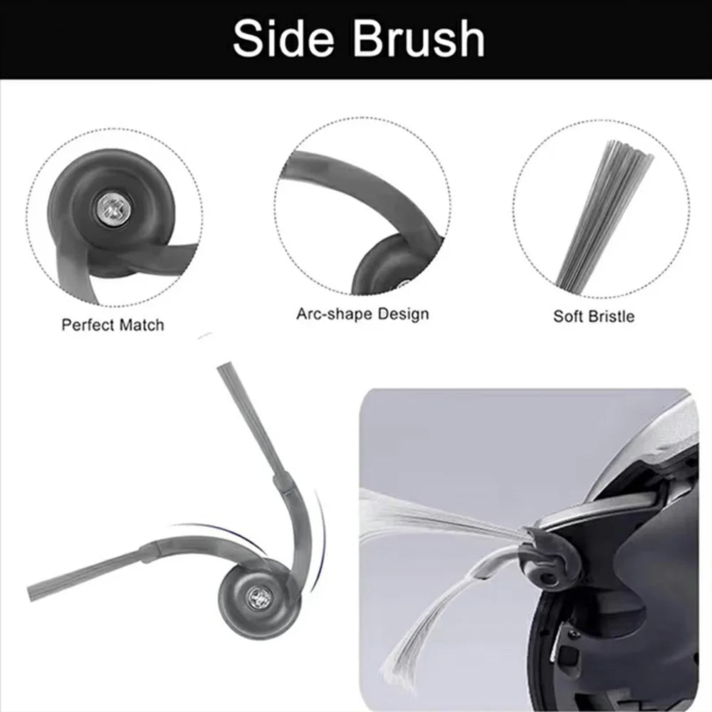 2PCS Side Brushes For Roborock P20 Pro / G30 / G20S Ultra / Qrevo Edge / Qrevo Curv Replacement Parts Vacuum Cleaner Accessories - 5