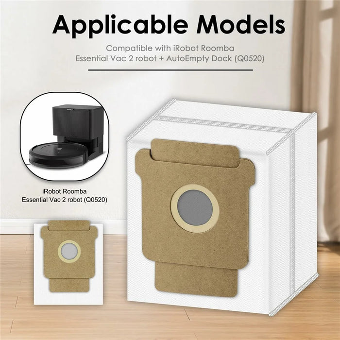 6Pcs Dust Bags for iRobot Roomba 105 Combo / 205 Dustcompactor / Plus 405 Combo / Plus 505 Combo Non Woven Fabric Vacuum Cleaner Replacement - 5