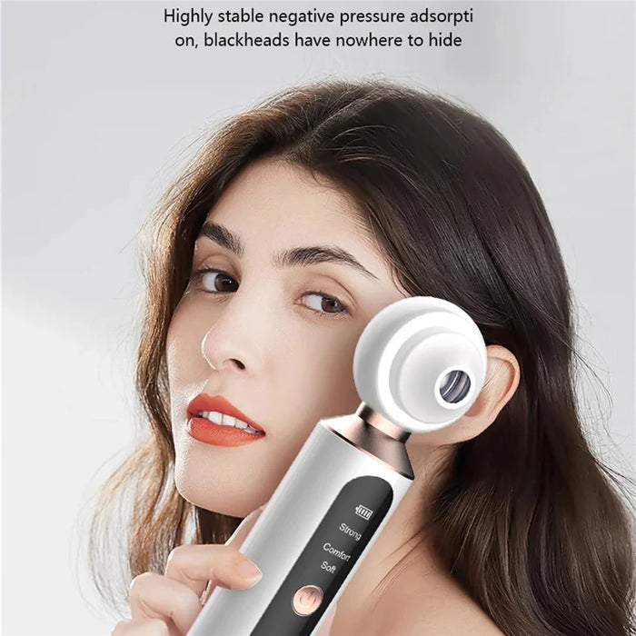 2061 Visual Blackhead Remover USB Rechargeable Face Pore Cleaner with 3 Suction Heads - 2