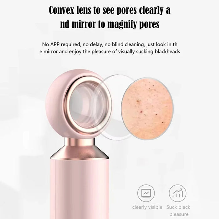 2061 Visual Blackhead Remover USB Rechargeable Face Pore Cleaner with 3 Suction Heads - 5