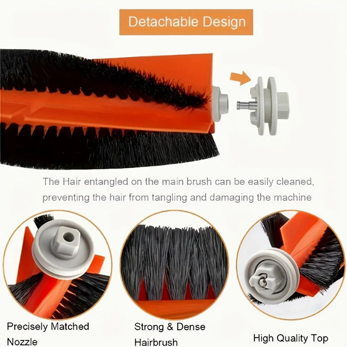 5Pcs Main Brush Side Brush Filter Set for Xiaomi Robot Vacuum S10+ / S20+ / X10+ / X20+ / X10 Replacement Parts Kit - 7