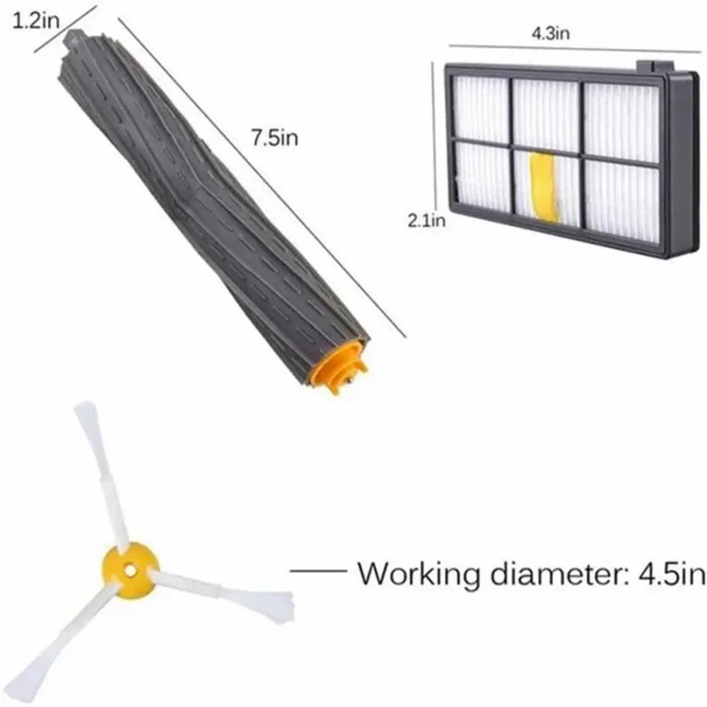 7Pcs Replacement Parts Kit for iRobot Roomba 980 / 960 / 880 / 870 / 800 Main Brush Side Brush Filter Set - 7