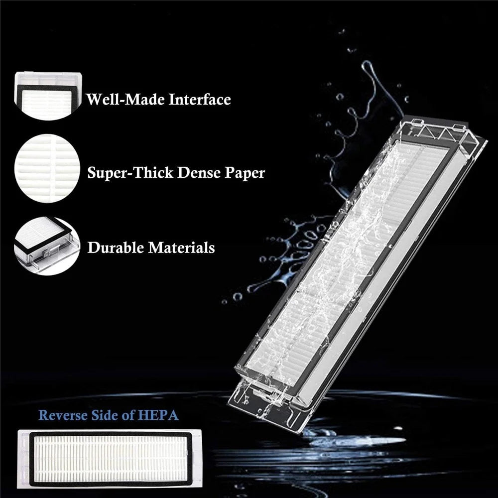 17Pcs Replacement Kit for Roborock S60 / S51 / S50 Vacuum Cleaner Main Brush Side Brush Mop Cloth Water Tank Filter Set - 3